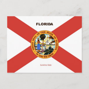 Florida Flagga och Slogan Vykort