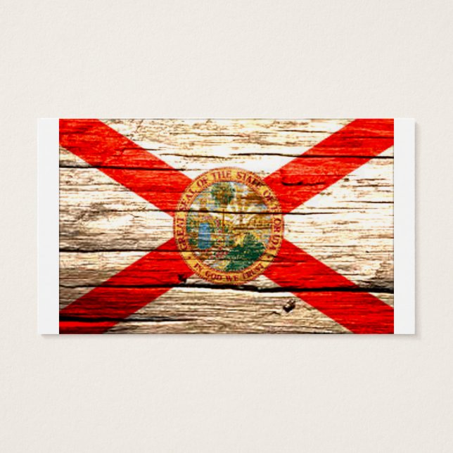 Florida Flagga old wood Visitkort (Baksidan)