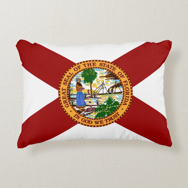 Florida flagga prydnadskudde (Framsidan)