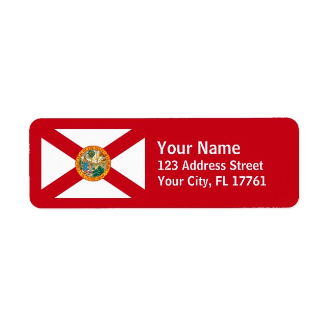 Florida Flagga Returetiketters Returadress Etikett (Framsidan)