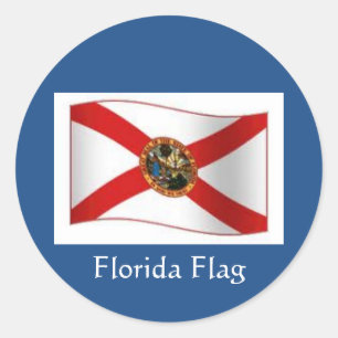 Florida Flagga Runt Klistermärke