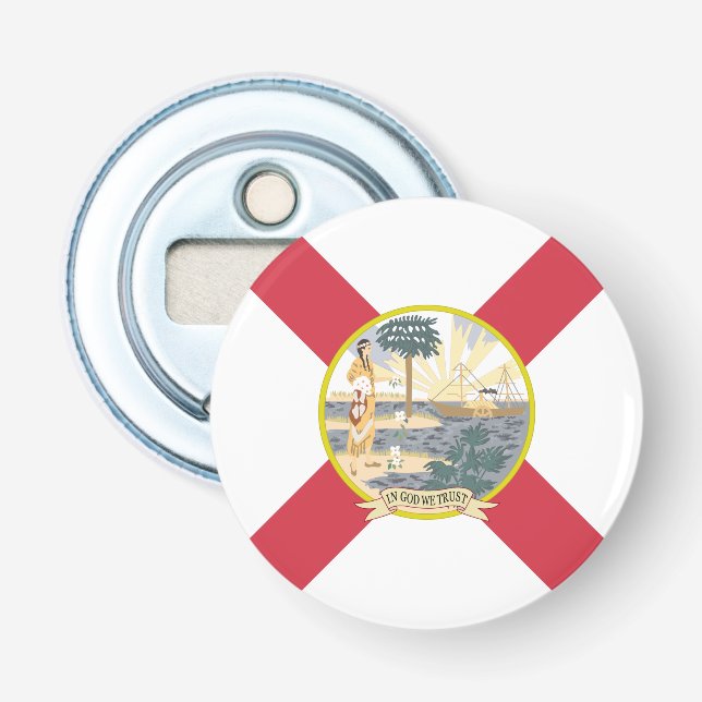 Florida flagga: Solskensstaten för Floridas invåna Flasköppnare (Framsidan)