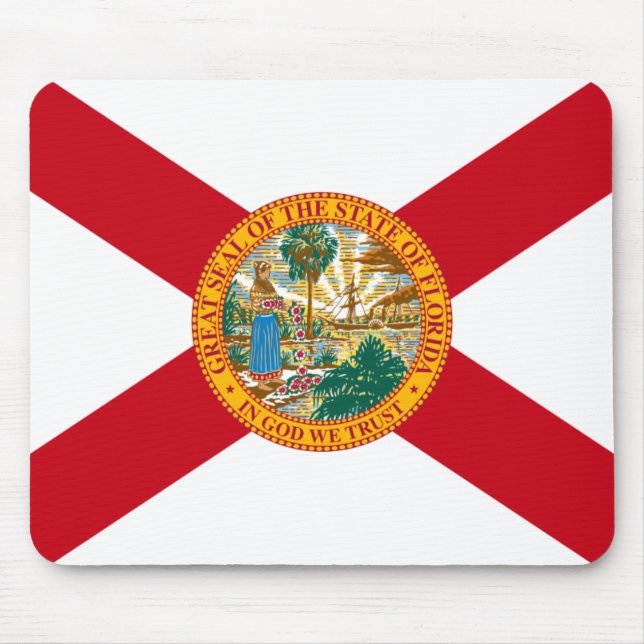 Florida Flagga: Solskensstaten för Floridianer Musmatta (Framsidan)