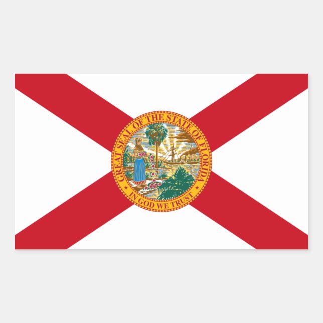 Florida Flagga Sticker Rektangulärt Klistermärke (Framsida)