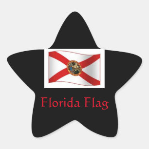 Florida Flagga Sticker Stjärnformat Klistermärke