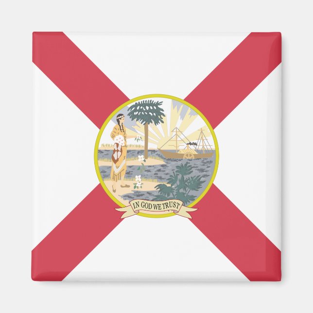 Florida Flagga: Sunshine State of Floridians Magnet (Framsidan)