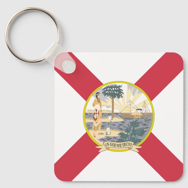 Florida Flagga: Sunshine State of Floridians Nyckelring (Framsida)