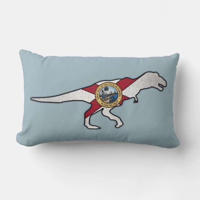 Florida flagga trex dinosaur dekorativ kudde (Framsida)