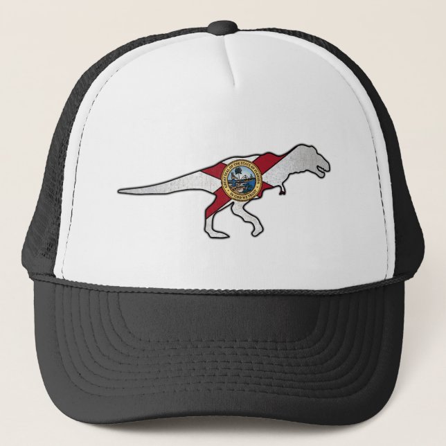 Florida flagga trex dinosaur hat keps (Framsida)