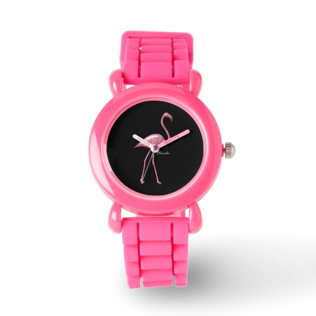 Florida Flamingo Glitter Strapp WatchFactory Watch Armbandsur (Framsida)