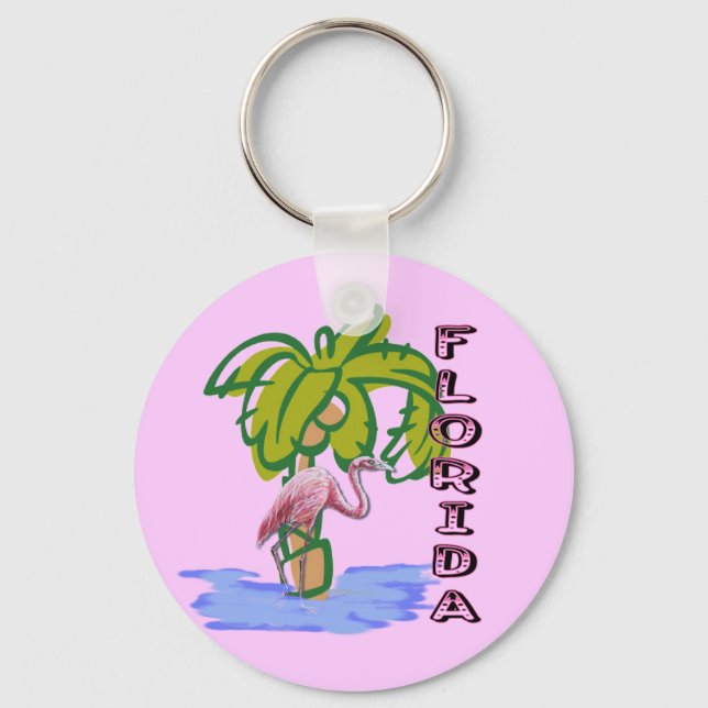 Florida Flamingo Nyckelring (Framsida)