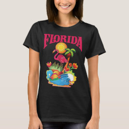 Florida Flamingo Tropisk Resa T Shirt