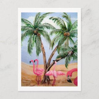 ’Florida Flamingos’ Lodrät Wildlife Postcard Vykort