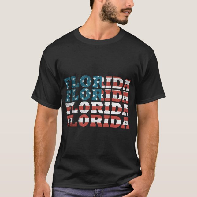 Florida Florida Amerikansk Flagga T Shirt (Framsida)