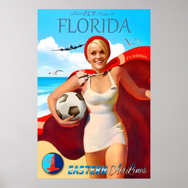 Florida Fly Eastern Air Lines Ny Resemålning Poste Poster (Framsidan)