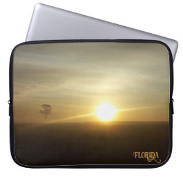 Florida Foggy Morgon Sunrise Natural Photography Laptop Fodral