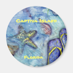 Florida för Captiva övattenfärg konst Magnet