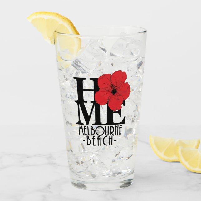 Florida för HEM- Melbourne strand röd hibisus Glaskopp (Framsida Ice)