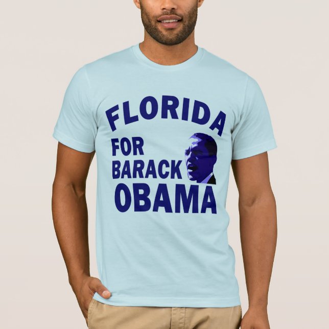 Florida för Obama blått påstår T-tröja T-shirt (Framsida)