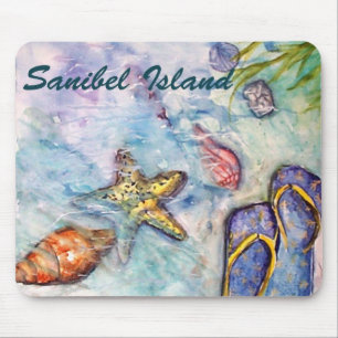 Florida för Sanibel övattenfärg konst Musmatta