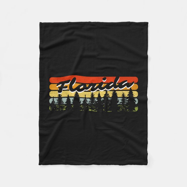 Florida Forest Sunset Trees Cabin Theme Souvenir  Fleecefilt (Framsidan)