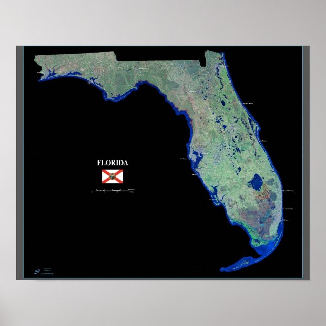 Florida från rymdsatellit affisch (Framsidan)
