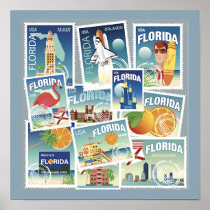 Florida Frimärke Poster