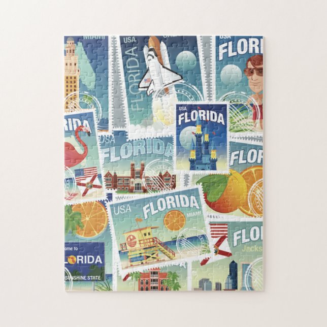 Florida frimärken pussel (Vertikal)