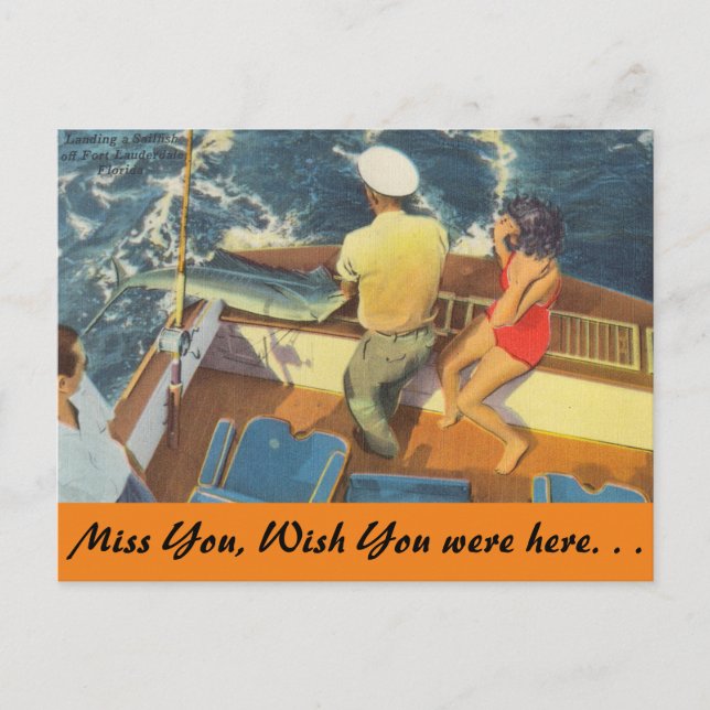 Florida, Ft. Lauderdale, segelfiske Vykort (Framsida)