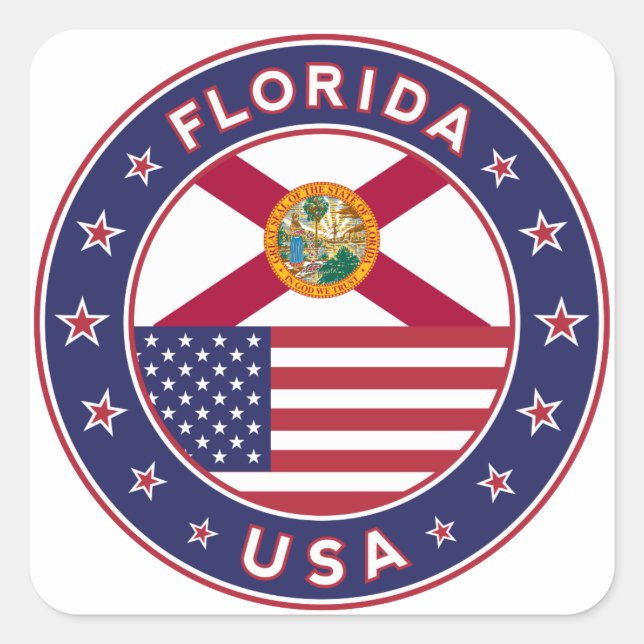 Florida Fyrkantigt Klistermärke (Framsida)