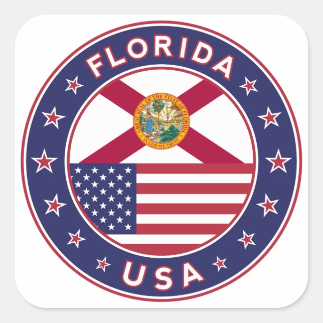 Florida Fyrkantigt Klistermärke (Framsida)