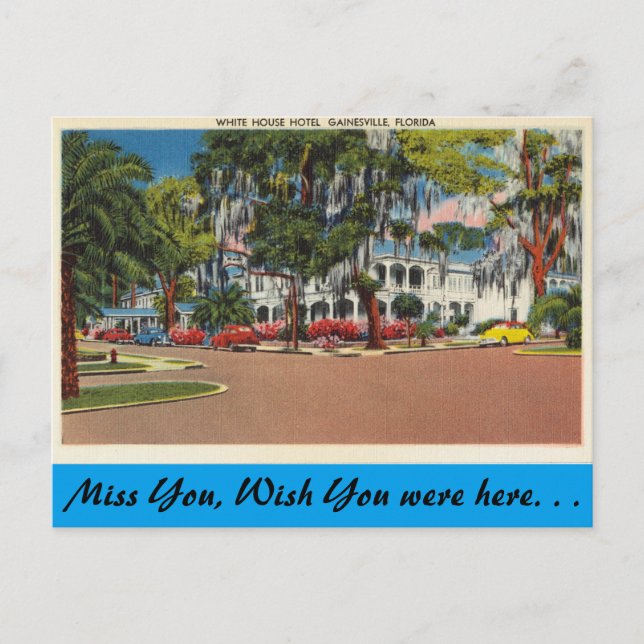 Florida, Gainesville, White House Hotel Vykort (Framsida)