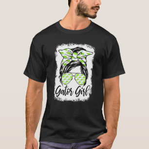 Florida Gator Girl Alligator Messy Bun Crokodile T Shirt