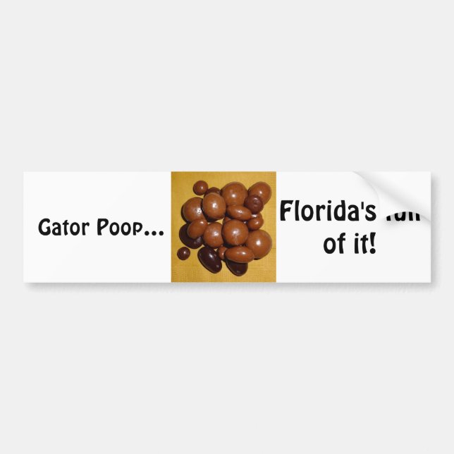 Florida Gator Poop Bumper Sticker Bildekal (Framsidan)