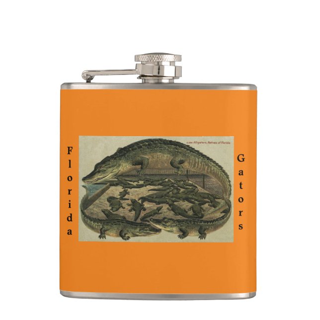 Florida Gators Flask. Vinylklädd Fickplunta (Framsidan)