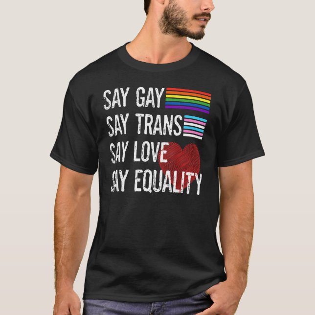 Florida Gay säger: "Trans Stanna Proud Lgbtq Gay" T Shirt (Framsida)
