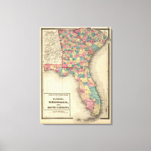 Florida, Georgia och South Carolina 2 Canvastryck