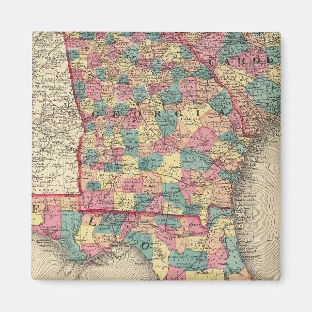 Florida, Georgia och South Carolina 2 Magnet (Framsidan)