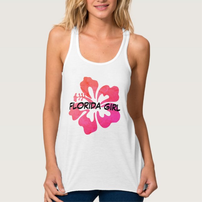 Florida Girl Hibiscus Linne Med Racerback (Framsida)