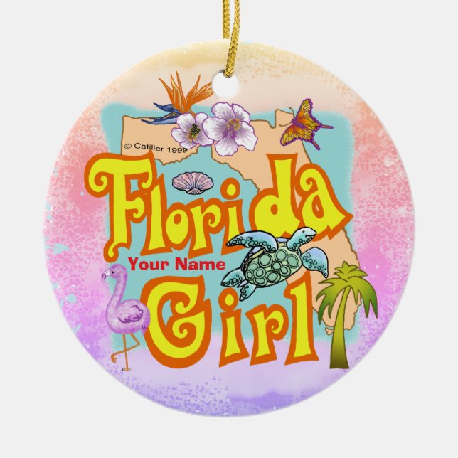 Florida Girl Julgransprydnad Keramik (Framsidan)
