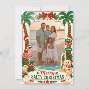Florida Glad Salta Jul Strand Familjefoto Tack Kort