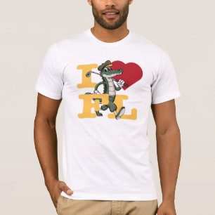 Florida Golfresa Sjungkarl jag älskar FL Alligator T Shirt