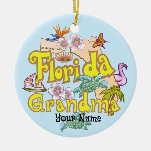 Florida Grandma Julgransprydnad Keramik (Framsidan)
