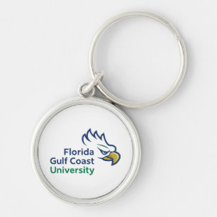 Florida Gulf Coast University FGCU Azul Eagles Rund Silverfärgad Nyckelring