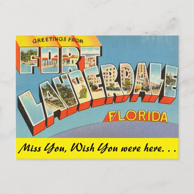 Florida, Hälsning från Fort Lauderdale Vykort (Framsida)