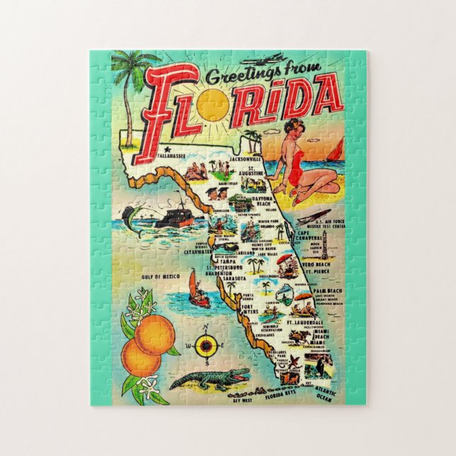 Florida Hälsningar 11x14 Pussel (Vertikal)