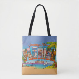 Florida Hälsningar Färgglad Vintage Tygkasse