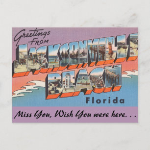 Florida, Hälsningar från Jacksonville Beach Vykort