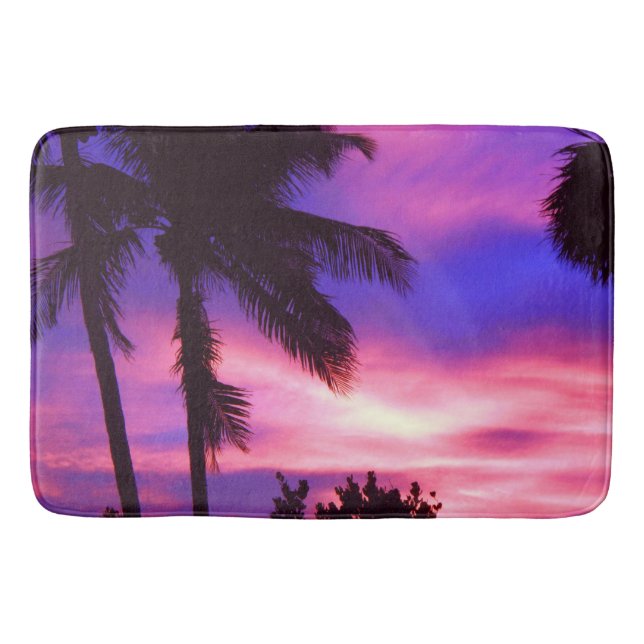 Florida Handflatan Lila Sunset Bath Mat Badrumsmatta (Framsidan)