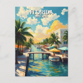 Florida Handflatan Träd Beach Vintage Vykort